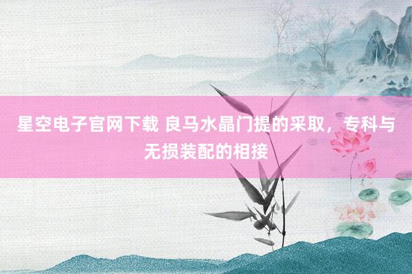 星空电子官网下载 良马水晶门提的采取,专科与无损装配的相接