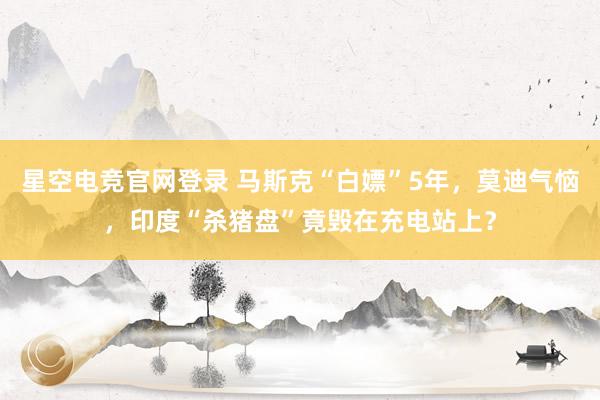 星空电竞官网登录 马斯克“白嫖”5年,莫迪气恼,印度“杀猪盘”竟毁在充电站上?