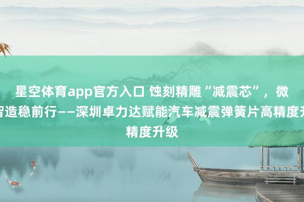 星空体育app官方入口 蚀刻精雕“减震芯”，微米智造稳前行——深圳卓力达赋能汽车减震弹簧片高精度升级