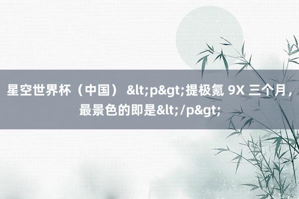 星空世界杯(中国) <p>提极氪 9X 三个月,最景色的即是</p>