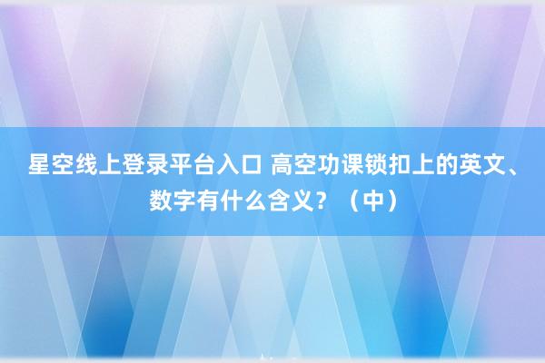 星空线上登录平台入口 高空功课锁扣上的英文、数字有什么含义?(中)