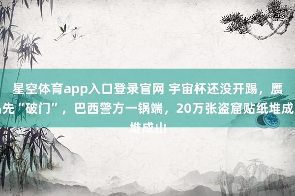 星空体育app入口登录官网 宇宙杯还没开踢,赝品先“破门”,巴西警方一锅端,20万张盗窟贴纸堆成山