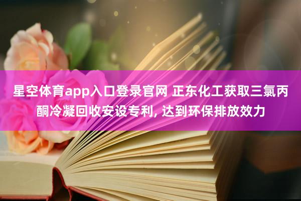 星空体育app入口登录官网 正东化工获取三氯丙酮冷凝回收安设专利， 达到环保排放效力