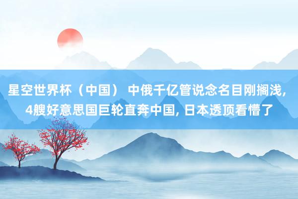 星空世界杯(中国) 中俄千亿管说念名目刚搁浅, 4艘好意思国巨轮直奔中国, 日本透顶看懵了