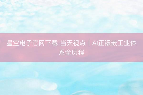 星空电子官网下载 当天视点|AI正镶嵌工业体系全历程